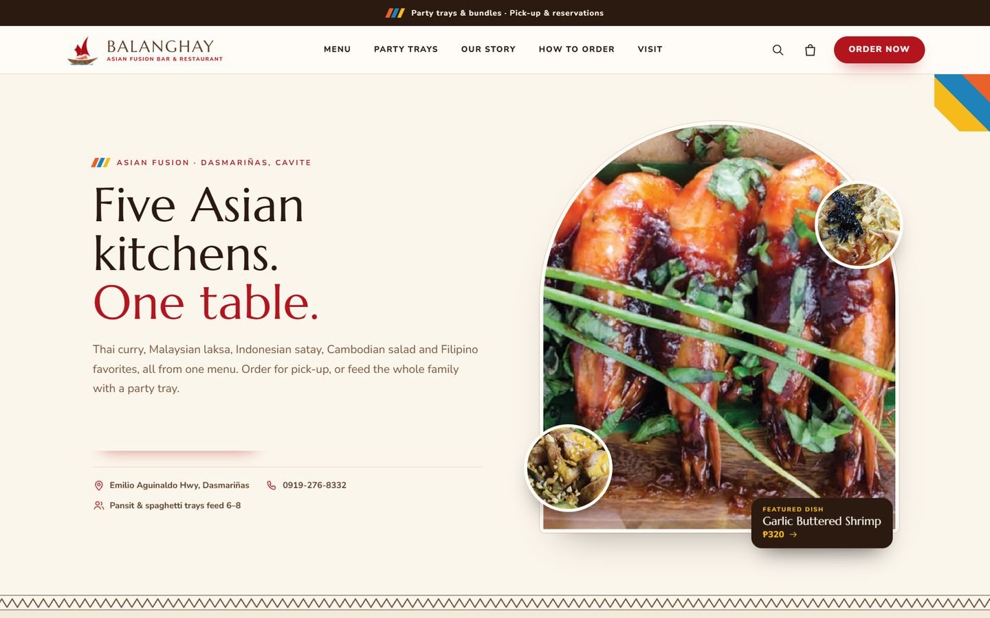 Homepage of the Balanghay Shopify store on desktop