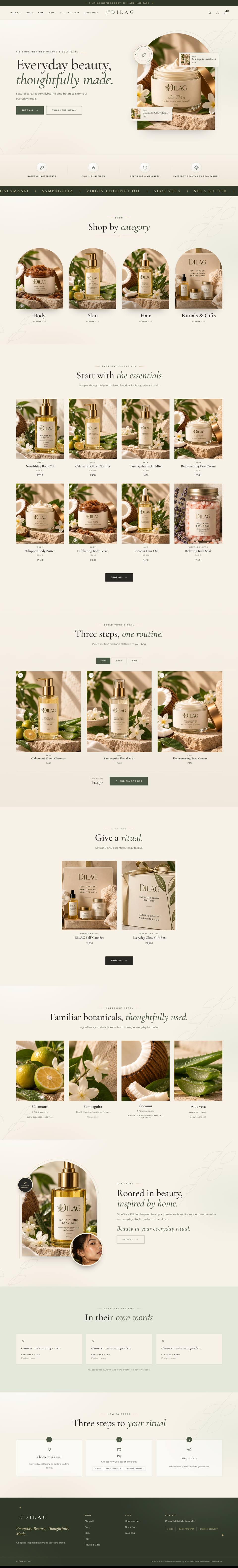 Full homepage of the DILAG store