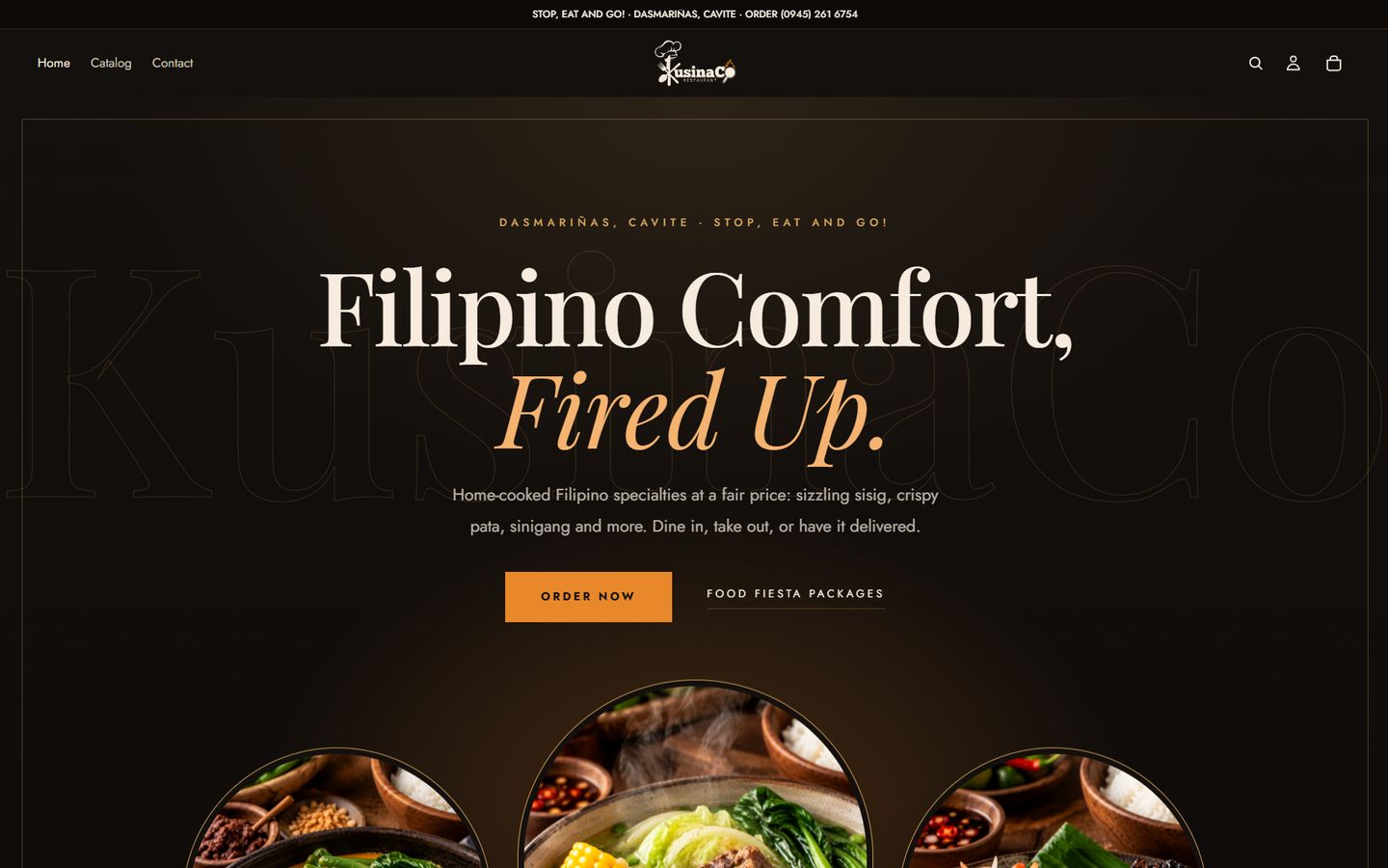 Homepage of the KusinaCo Shopify store